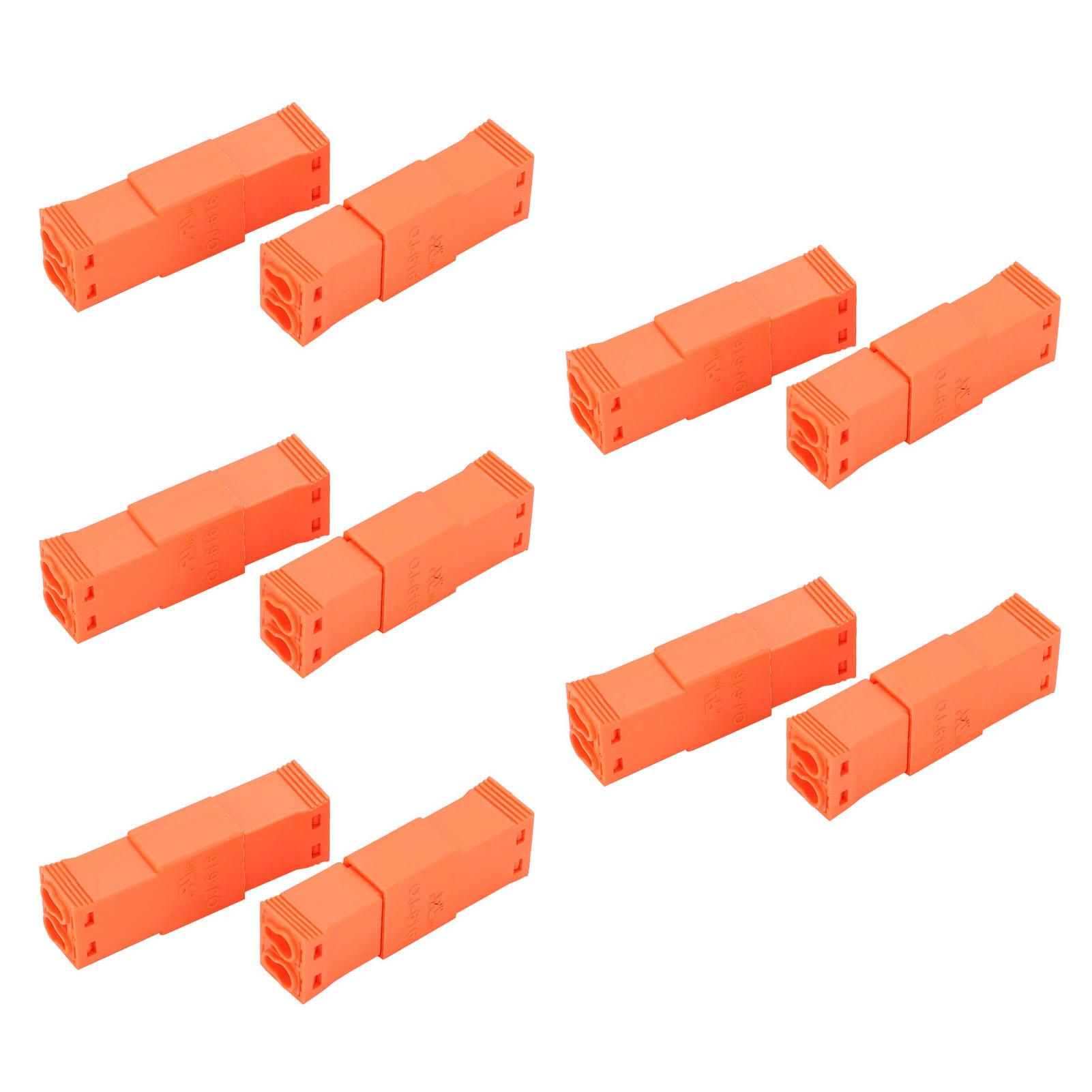 

10Pcs Wire Connectors OJ616 Dual Orange Male Female LED Terminal Block for Light