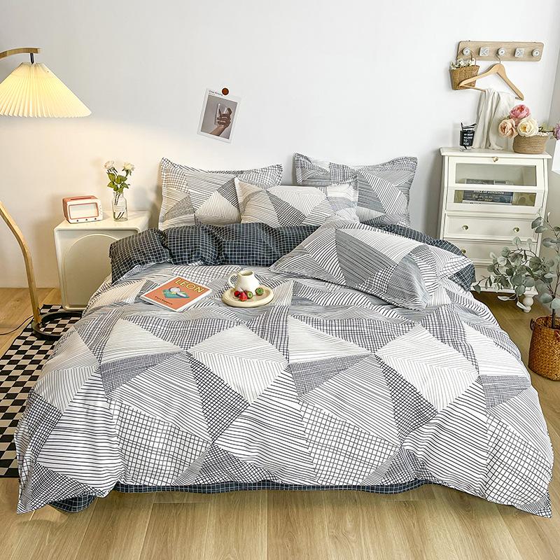 Thickened Brushed Four-piece Bed Sheet and Quilt Cover Three-piece Set Four-season Autumn and Winter Bedding Duvet Cover