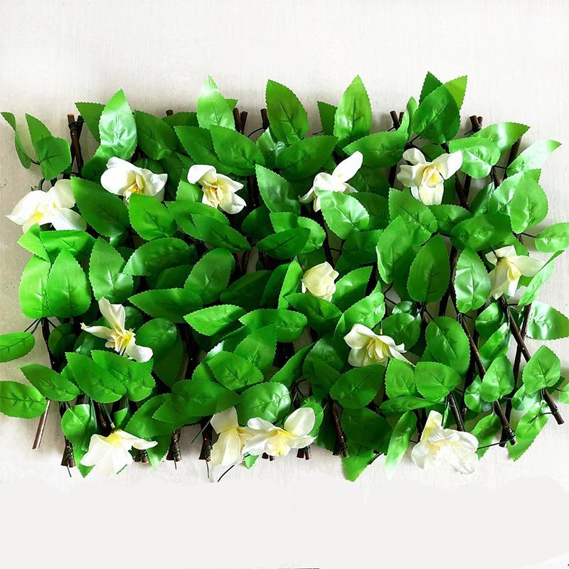 2M Kunstig Hekk Blomsterblad Hagegjerde Vegg Personvernskjerm Espalier