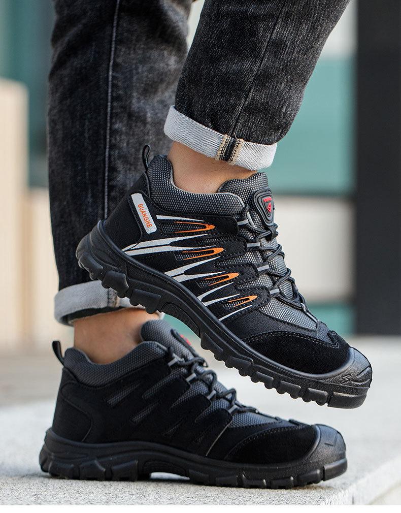 Scarpe di Sicurezza Nere da Uomo Coibentate Antiscivolo - Calzature con Costruzione Anti-Odore, Resistenti all'Usura, Anti-Schiacciamento, Anti-Perforazione