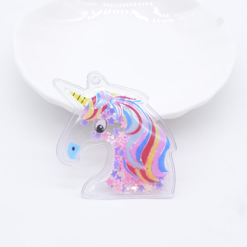 12Pcs 38*38mm Printed Colorful Unicorn Sequins Appliques for DIY Headwear Clips Bow Pendant Decor Accessories Clothes Patches