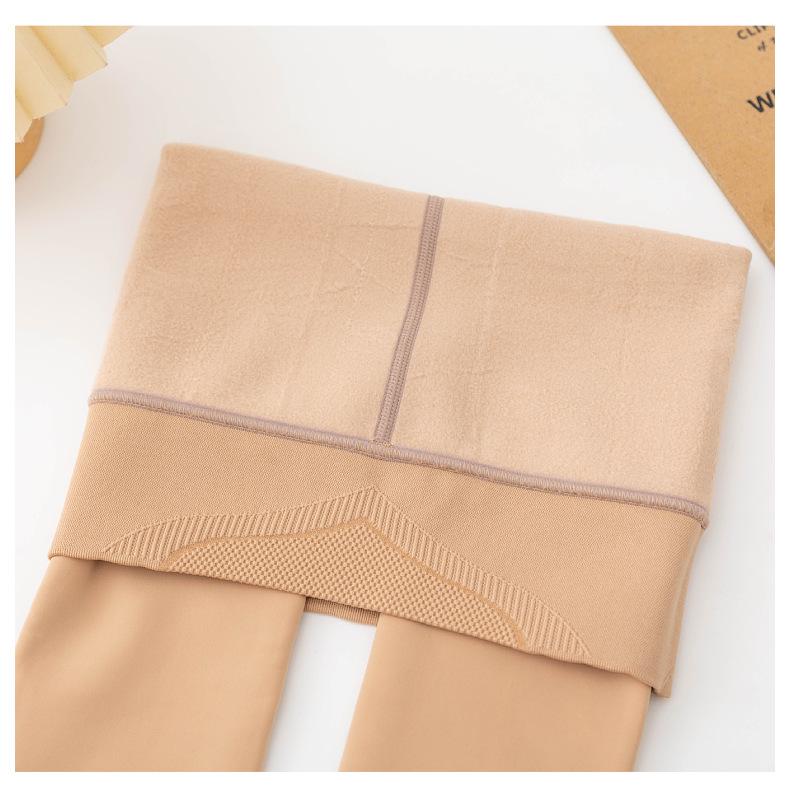 Waterlight Bare Leg Pantyhose: Women's Tummy Control and Hip Lift Stockings, Plus Velvet Flesh Tone for Autumn/Winter, Realistic Nude Feel