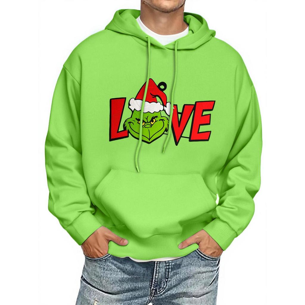 Men's Print Hooded Sweatshirt Long-Sleeve Casual Pullover Hoodie Hooded Sweatshirt