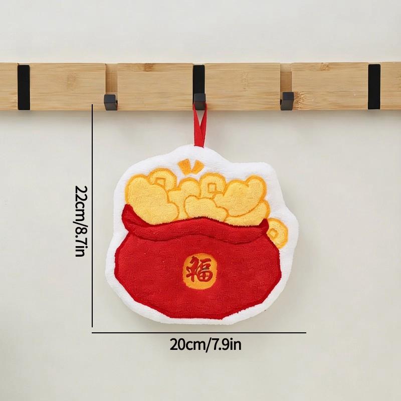 New Year 2025 Hand Towels Chinese New Year Wipe Cloth Supplies Super Absorpted Hand Towel Home Kitchen Cleaning Supplies