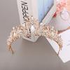 Brudkrona Legering Handgjord Pärlbeströdd Exklusiv Krona Kristall Strass Drottning Födelsedag Pannband