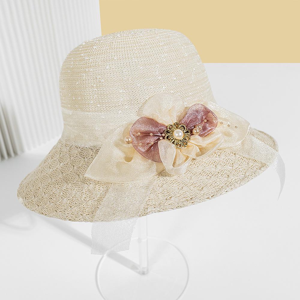 Straw hat women's outdoor travel sunscreen hat bucket hat basin hat elegant versatile women's sun hat breathable adult