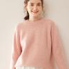 Women's Thickened Cashmere Raglan Sweater - Loose Fit, Solid Color, Round Neck, Autumn/Winter Fashion Pullover