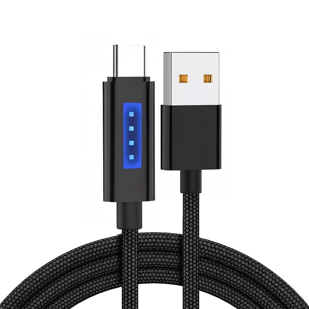120W Type-C Fast Charging Cable with Auto Power Off for Apple, Huawei, Vivo, Oppo, and Xiaomi Devices, 6A Compatible.