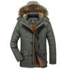 Giacca invernale da uomo Casual Parka imbottito in cotone imbottito lungo Cappotto con cappuccio caldo con soprabito di pelliccia