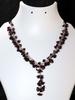 Cluster Beaded Hessonite Garnet Grapes 925 Silver Plated Necklace 18" Trendy v3m74