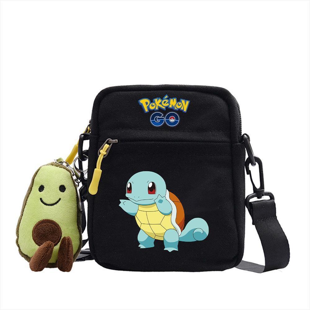 Plecak z anime Pokemon Mała płócienna torba na ramię z kieszenią na zamek do codziennego użytku