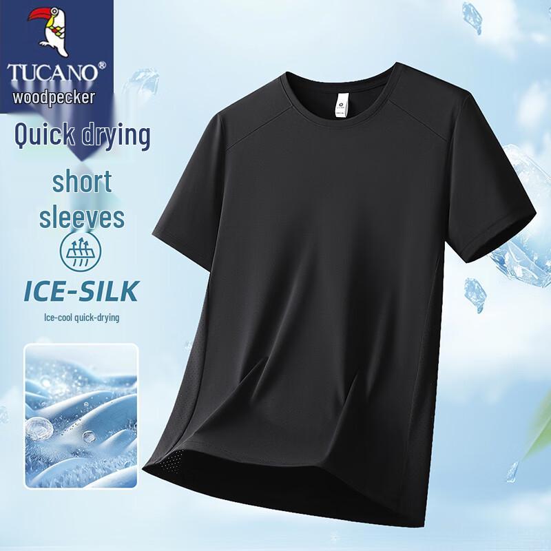 

TUCANO Men s Ice Silk Quick-Dry Round Neck T-Shirt 2XL