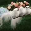 Simulated feather white bird with clip Christmas decoration