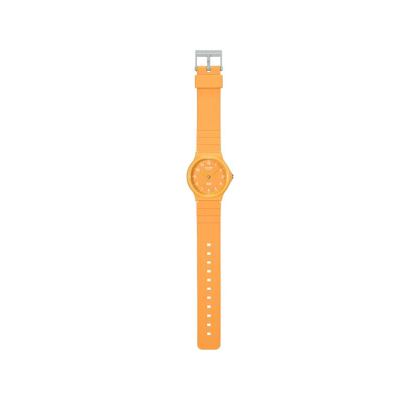 Casio Life Waterproof Quartz Movement Resin Strap Watch Unisex Watches Orange MQ-24B-9BJF