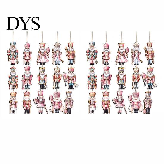 Christmas Tree Hanging Nutcracker Ornaments for Tree, Wooden Soldier Decorative Pendants Holiday Decoration, 2D Flat Xmas Party Decor Atmosphere