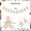 1set Cartoon Grid Bear Paper Banner Burlap with Bow Wall Hanging Garland for Kids Birthday Baby Shower Party Background Decor