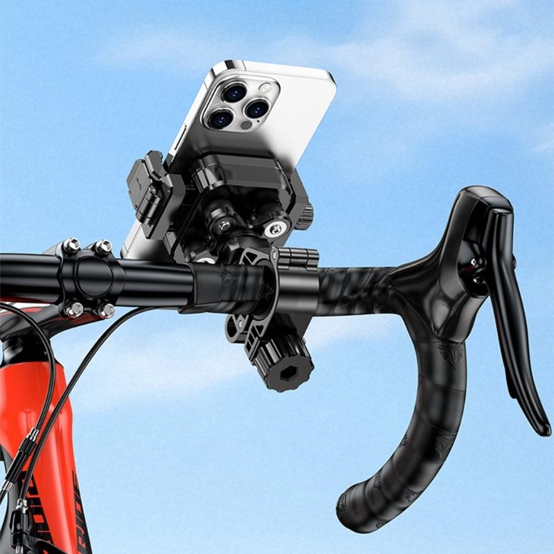 Uniwersalny amortyzujący uchwyt do telefonu na kierownicę motocykla Bezpieczny silikonowy chwyt Technologia tłumienia wibracji Stabilny towarzysz jazdy