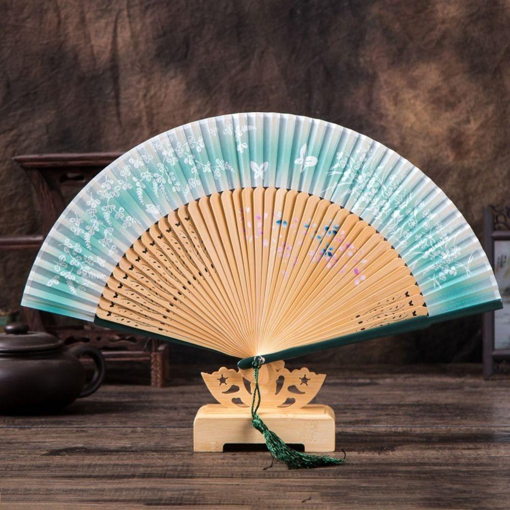 Chinese Style Portable Folding Fan Butterfly Floral Pattern Dance Fan Elegant Handheld Fan  Summer