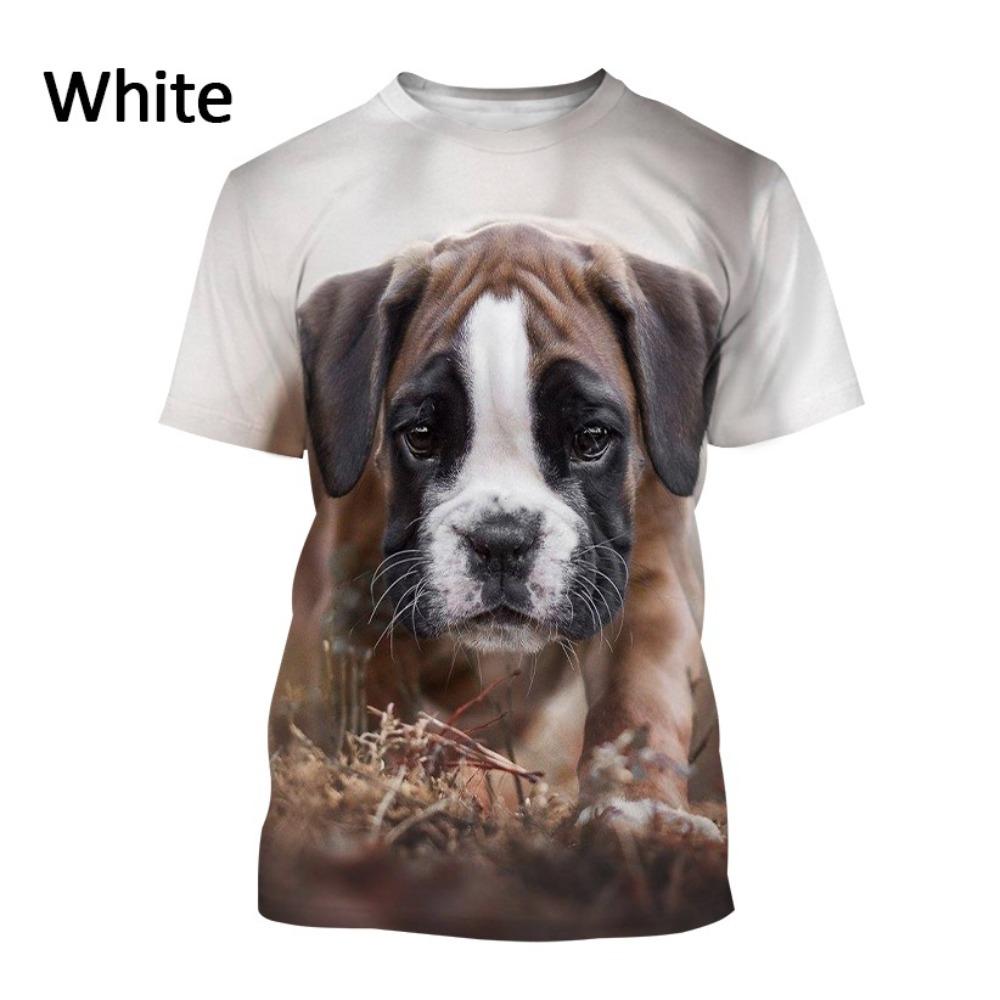 Hot-selling Men's Bulldog 3D T-shirt, Cute Animal Puppy T-shirt, Personalized Casual Printed Short-sleeve Top.