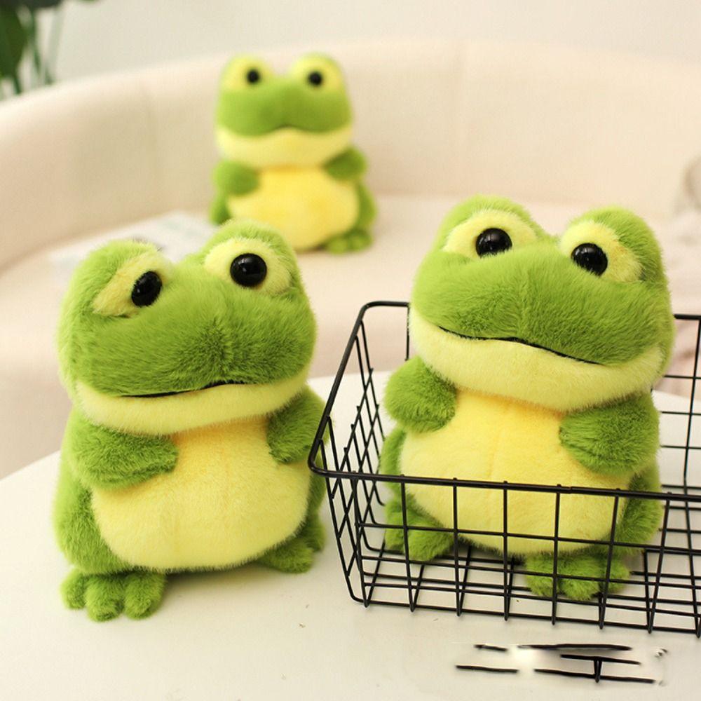Cartoon Anime Animal Fluffy Frog Figure Doll PP Cotton Cartoon Frog Stuffed Toy  Car Decor