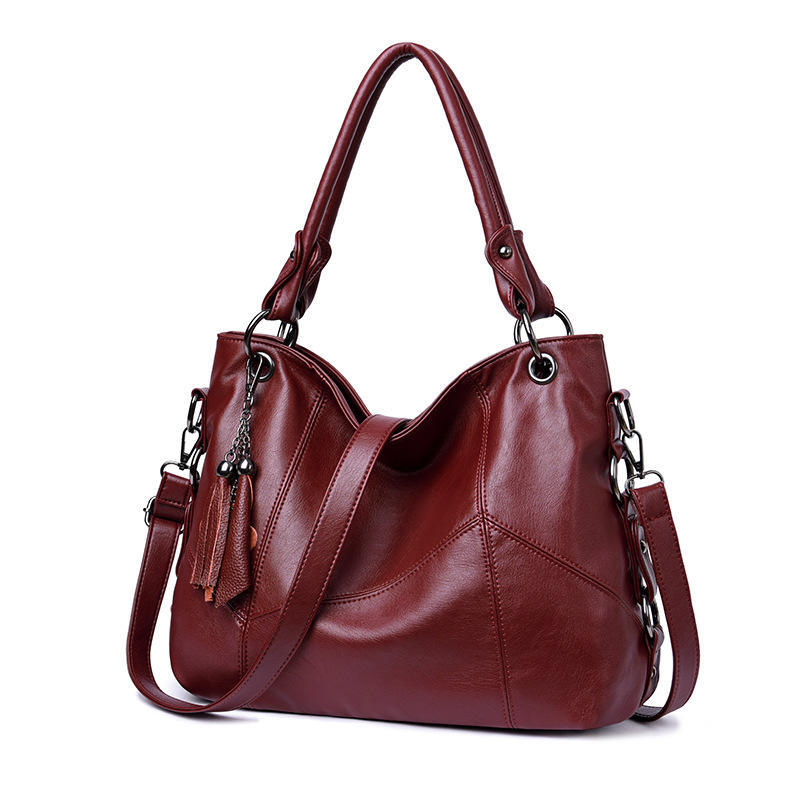 Women Bag Handbag Tassel Soft Leather Big Bag Fashion Diagonal Shoulder Bag