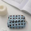 Striped Polka Dot Quilted Cotton Mini Coin and Makeup Purse