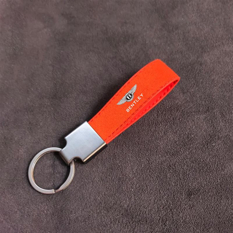 Universal Deluxe Suede Leather Car Keychain Keyring Keychain For Bentley Continental GT MULLINER Bentayga Flying Hurtling Spur