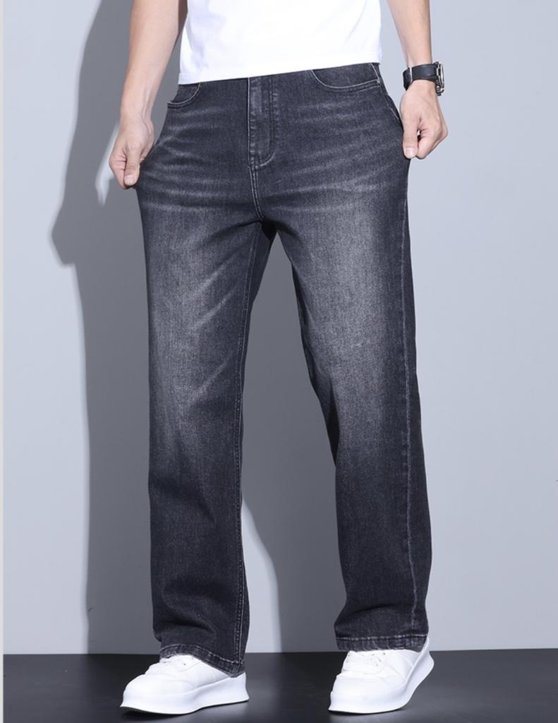 New summer versatile jeans men's straight slim-fitting washed white and old retro pants men