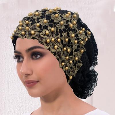 Embroidery Beading Turban Cap for Women