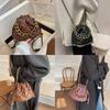 New Arrival Fashionable Diamond-patterned Chunky Chain Bucket Bag Women's Shoulder Crossbody Bag Simple Drawstring Wrinkled Bag