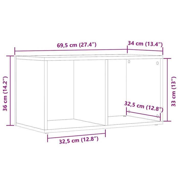 VidaXL Boîtes de rangement LP vieux bois 69,5x34x36 cm bois ingénierie, table pour tourne-disque, meuble de rangement pour 855786