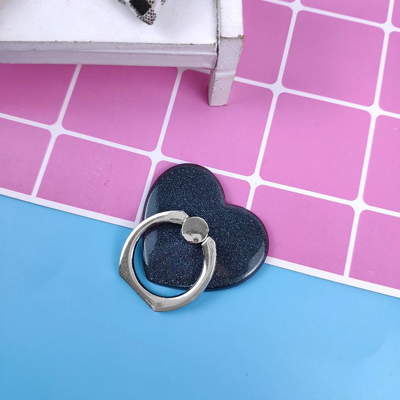 Hebilla de anillo de dedo rosa brillante con amor adhesivo, anticaída y antipérdida, hebilla de soporte universal para teléfono perezoso, pulsera de lentejuelas para hombre y mujer