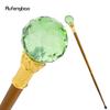 Green Glass Ball Golden Walking Cane Fashion Luxury Stick Cane Stage Cane Decorative Cosplay and Parties, for Cosplay & Party