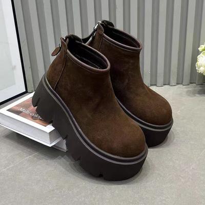Platform Women Ankle Boots Flats Shoes Winter Designer Women Casual 2025 New Dress Cozy Goth Brand Chelsea Botas Mujer