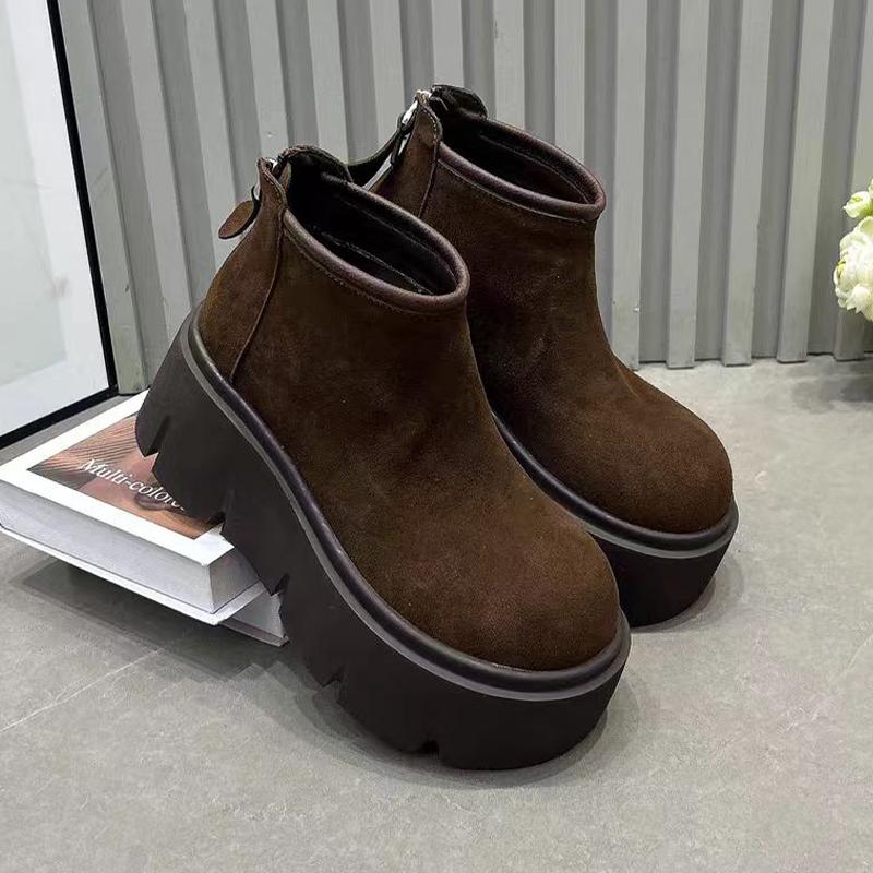 Fashion Platform Women Ankle Boots Flats Fashion Shoes Winter Designer Women Casual 2025 New Dress Cozy Goth Brand Chelsea Botas Mujer