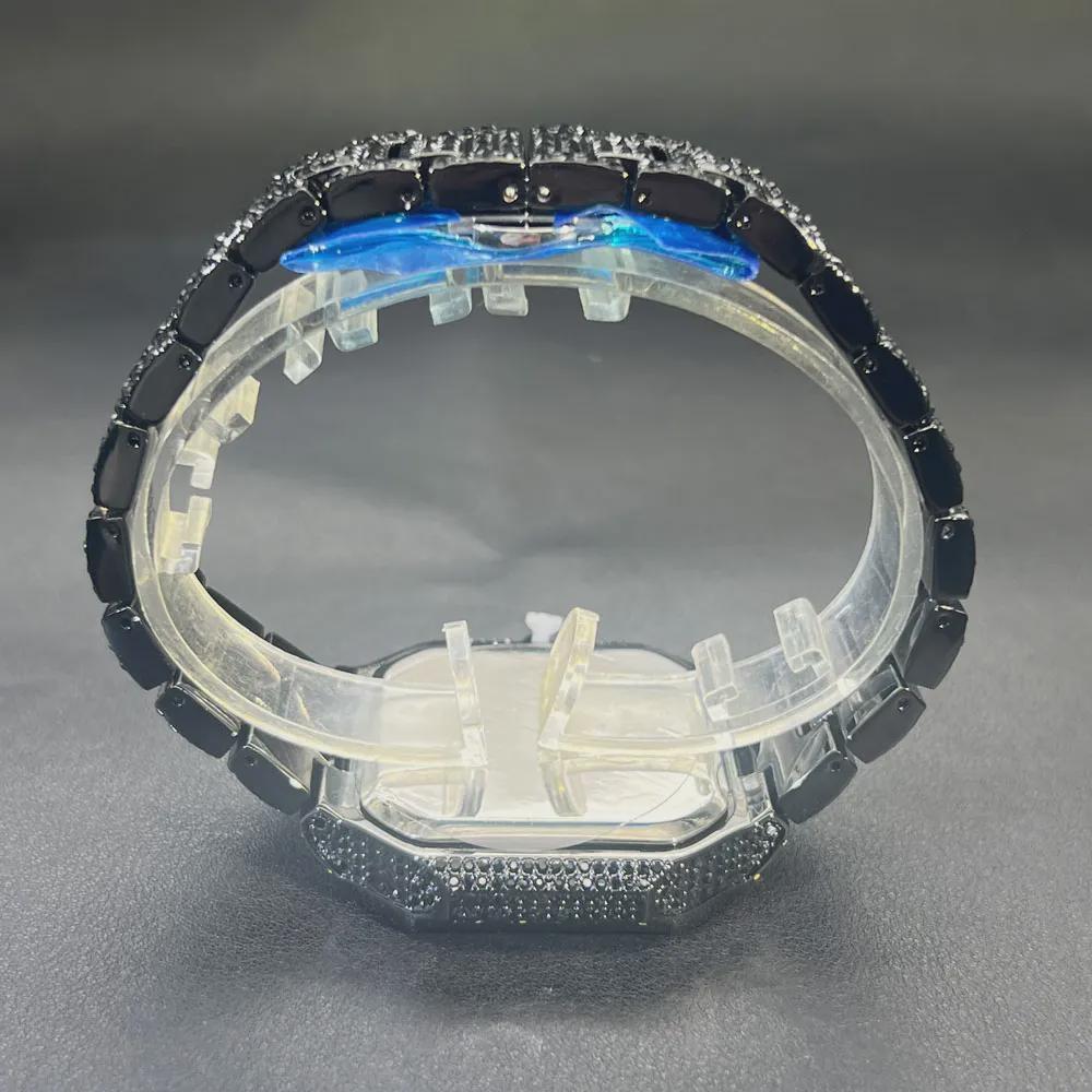 Watch For Men Luxury Gold Square Men's Wristwatch Alloy Strap Full Diamond Business Quartz Watch For Man Clock Gifts