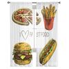 Food Hand Drawn Sheer Curtains For Bedroom Living Room Tulle Curtains For Kitchen Window Voile Curtains