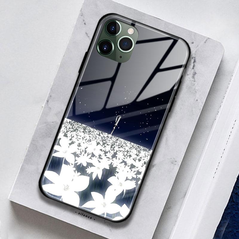 Nier Automata Lunar Tear Kunstglass Myk Silikon Telefondeksel Skall for iPhone SE 6s 7 8 Plus X XR XS 11 12 13 Mini Pro Max