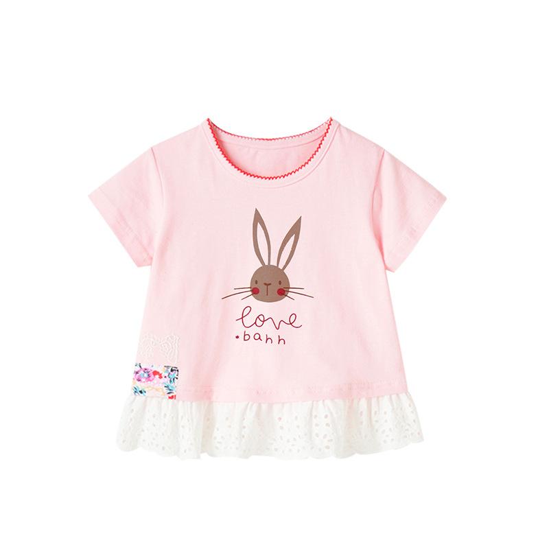 Children s Clothing Summer T-shirts Children s Cartoon Printed T-shirts Knitted Cotton Round Neck  Kid s Tops 100