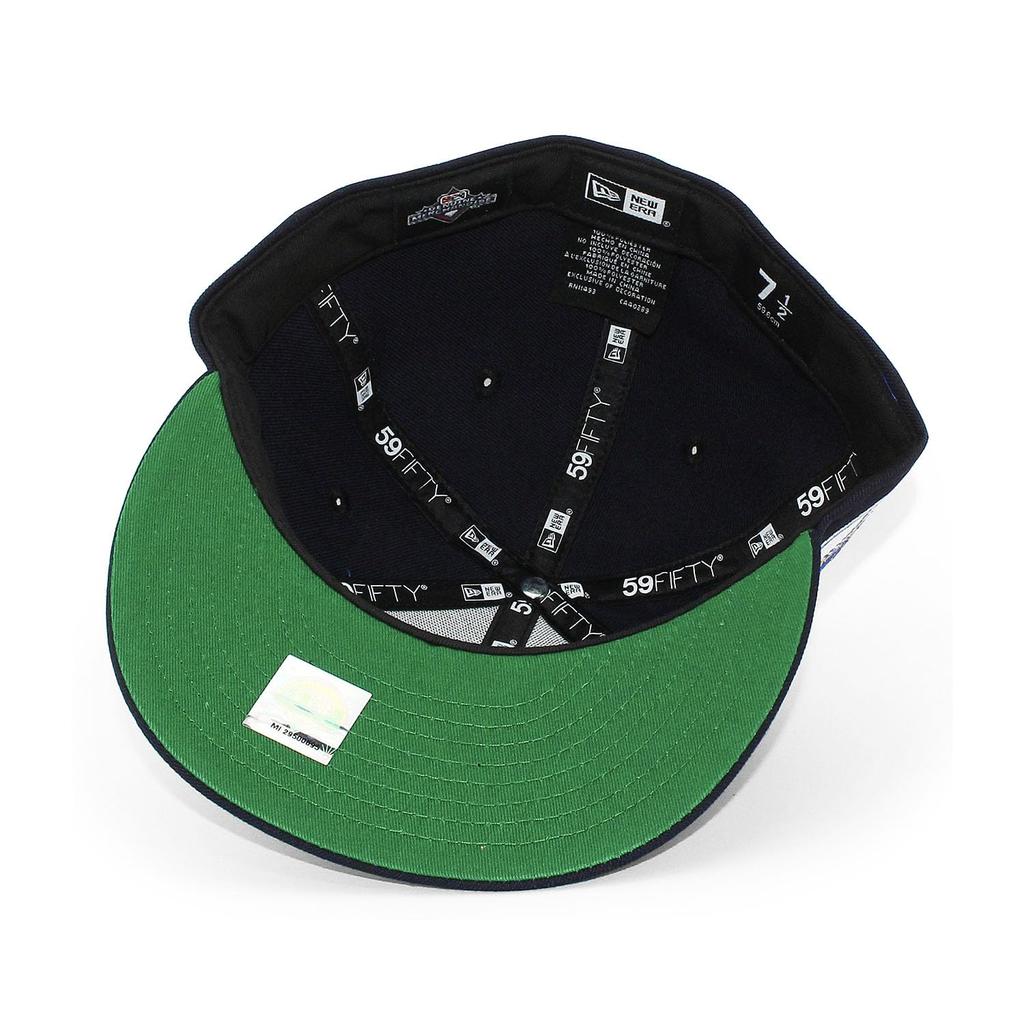 New Era Cap 59FIFTY Seattle Mariners MLB COOPERSTOWN KELLY GREEN BOTTOM FITTED CAP Navy SEATTLE MARINERS Cooperstown Hat 5950 Sz 7-38 [Used]