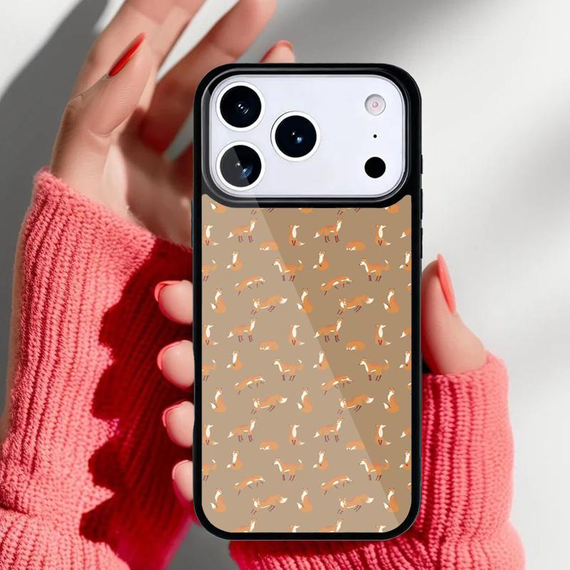Fox Animal Pattern Phone Case for iPhone 17 16 15 14 13 Pro Max Back Cover for 12 11 Pro Coque