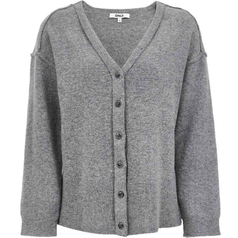Only Women's 2025 Autumn V-Neck Wool Blend Loose Cardigan
