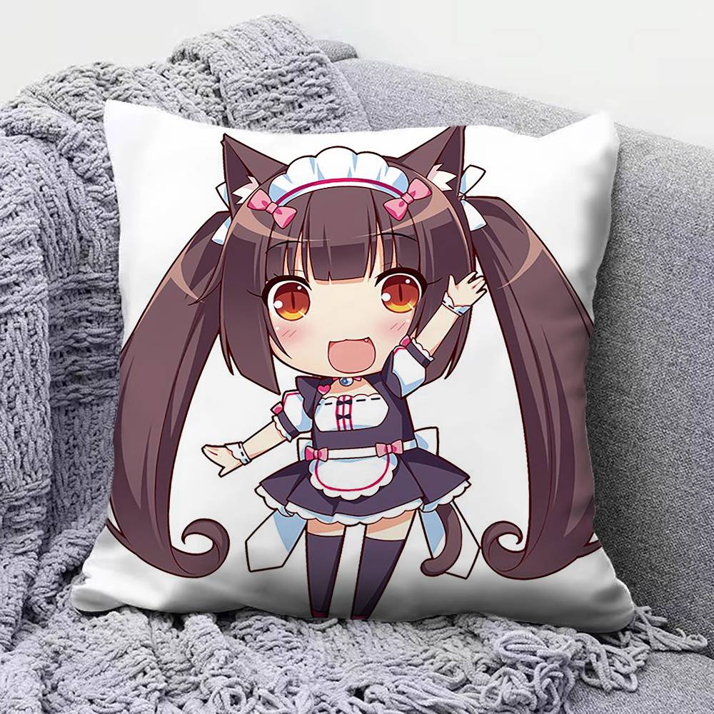 Nekopara Chibi Vanilla Chocola Anime Game Home Sofa Cushion Covers and Aecorative Custom Pillow Covers