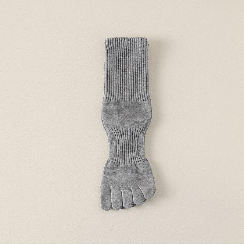 Chaussettes Homme Printemps et Automne Couleur Pure Variété 10A Antibactérien Déodorant Évacuation Tube Sans Os Cinq Doigts