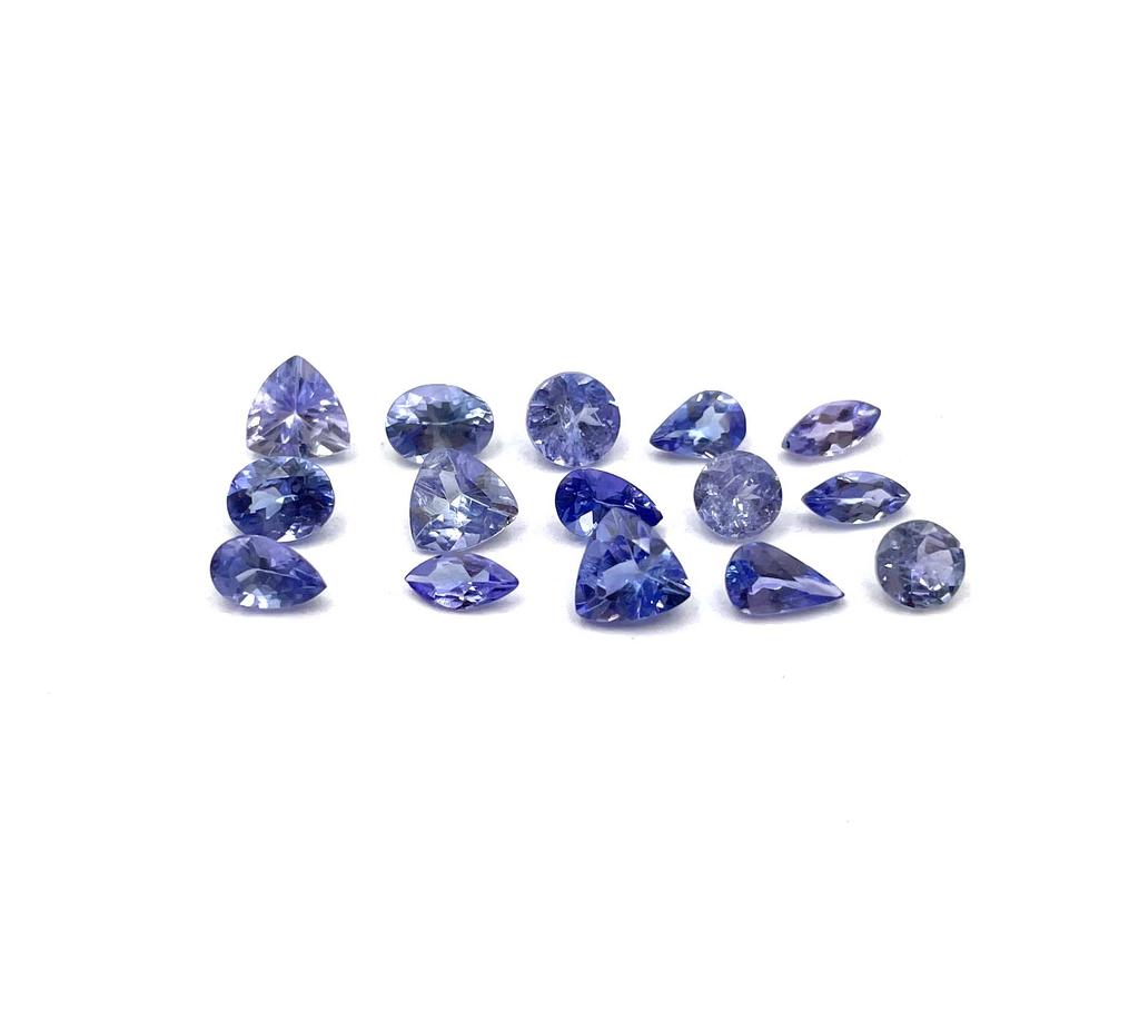Naatural Tanzanite Mix Shape Cut Loose Gemstone Lot 18-20 Pcs 2.50-5 MM 5 CT Tanzanite Faceted Gemstone For Jewelry Making