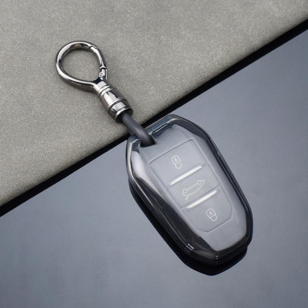 Transparent Car Key Case Cover for Peugeot 2008 3008 4008 5008 308 408 508 Citroen C1 C2 C4 C6 C3-XR Picasso Grand DS3 DS5