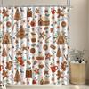Gingerbread Christmas Shower Curtain Perfect For Holiday Bathroom Decor High-Quality Fabric Ensures Durability And Atmosphere."