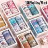 10Pcs / Set Decorative Kawaii Washi Tape Set Sea and Forest Series Japanese Paper Stickers Japanese