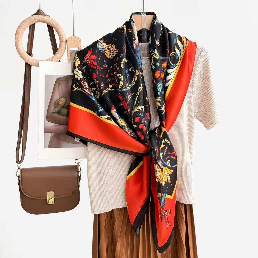New fashion 111 mulberry silk silk scarf, women's Spring Festival gift for elders to keep warm 111 silk collection