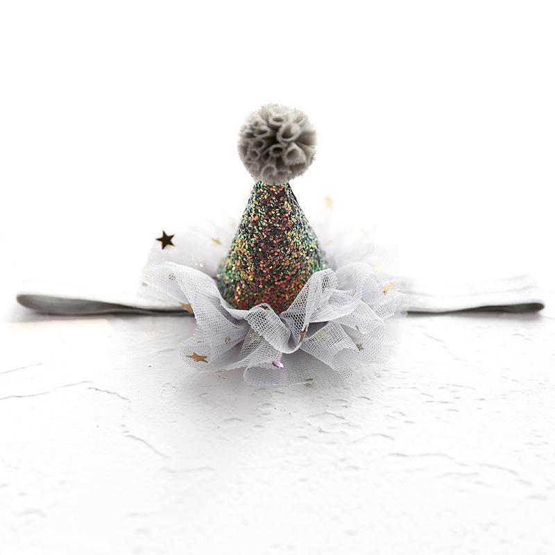 Glitter Birthday Hat Hair Accessory Shiny Star Decor Headwear for Kids Birthday Party Holiday Cosplay Dress Up Favors